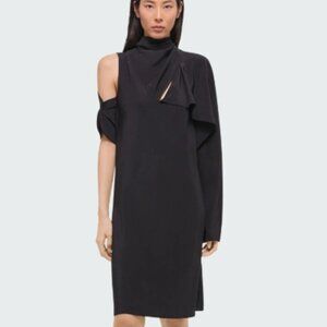 Helmut Lang Silk Shift Dress Helmut Lang Swith Scarf Helmut Lang Black Small NWT